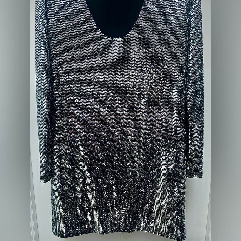 Retail $4800 New Gucci Laminated Lizard Dress With Open Back In Black Silver - Picture 10 of 15